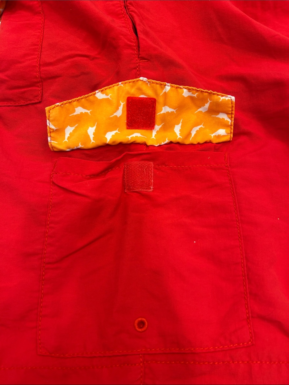 Tommy Bahama Red Men's Swim Trunks with White Drawstring - Picture 5 of 15
